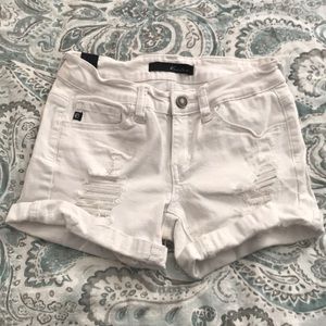 White denim shorts